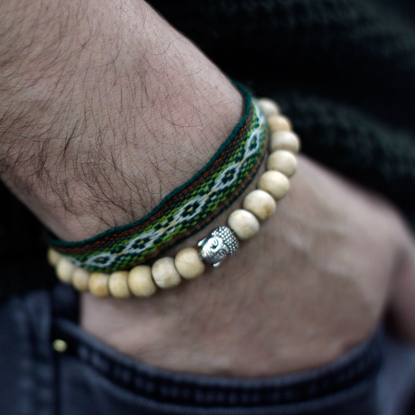 Fragrant Sandalwood Beads & Buddha Unisex Bracelet.