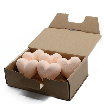 Box Of 5 Passion Fruit Love Heart Bath Bombs.