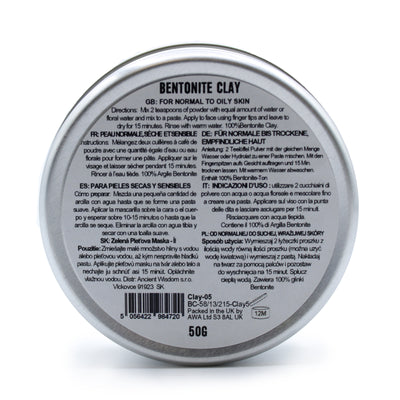 Bentonite Antibacterial Anti-Inflammatory Clay Face Mask - 50g.