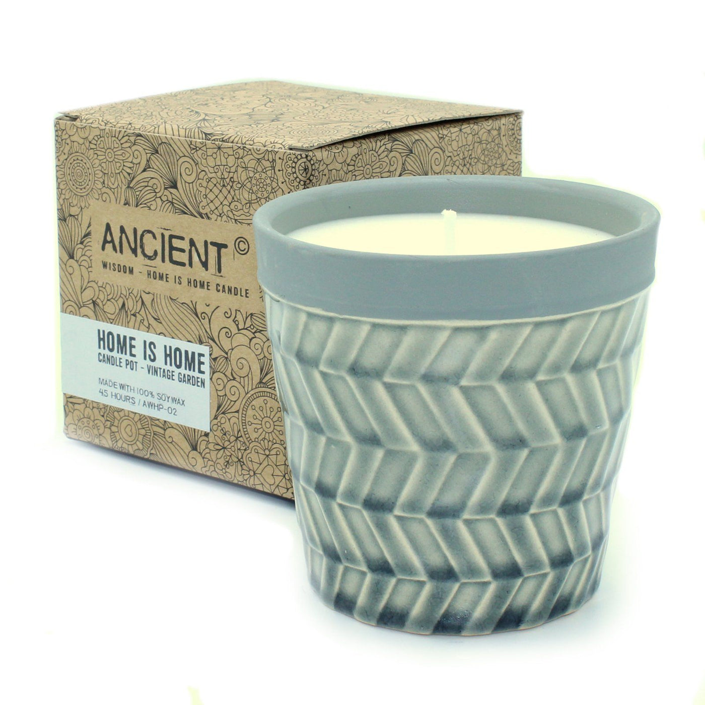 Large Home is Home Candle Pot In Gift Box - Vintage Garden