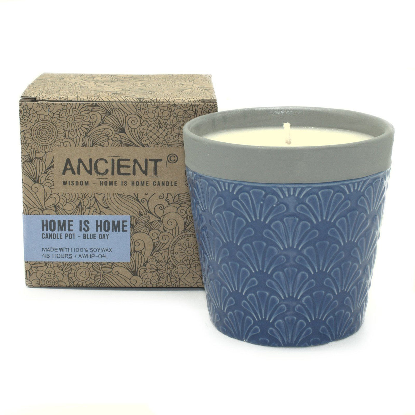Large Home is Home Candle Pot In Gift Box- Blue Day