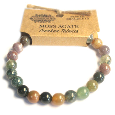 Power Healing Moss Agate Women's Gemstone Bracelet.