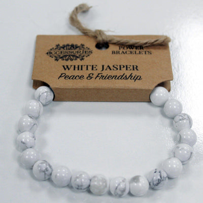 Power Healing White Jasper Women's Gemstone Bracelet.