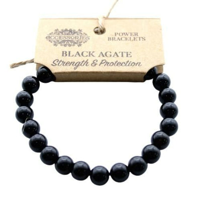 Power Healing Black Agate Women's Gemstone Bracelet.