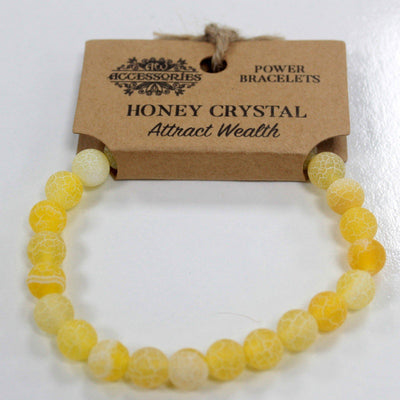 Women's Honey Crystal Yellow Power Gemstone Healing Bracelet.