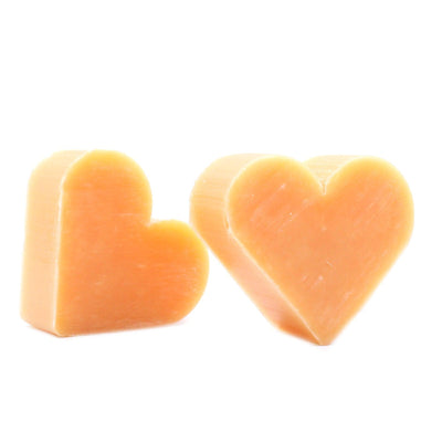10x Orange Heart Shaped Paraben Free Fragranced Guest Soap - Orange And Warm Ginger.