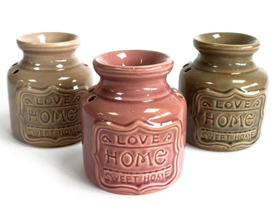 Grey Ceramic Vintage Country Oil And Wax Melts Burner - Love Home Sweet.