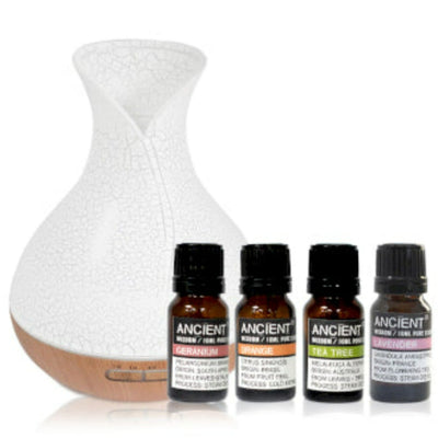  Shell Effect Palma LED Light And Timer Aroma Diffuser And Essential Oils Set.