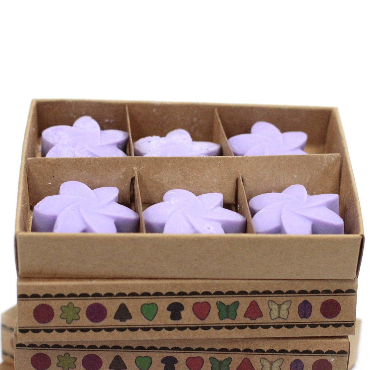 Box of 6 Star Shaped Lilac Wax Melts – Lavender Fields.