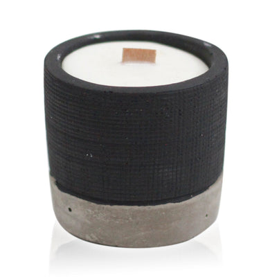 Black Concrete Wooden Wick Candle Gift Box - Brandy Butter.