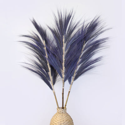 Set Of 3 Large Exotic Dried Rayung Pampas Decorative Grass Lavender 1.6m.