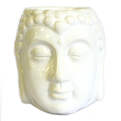 White Glazed Buddha Wax Melts And Oil Burner.