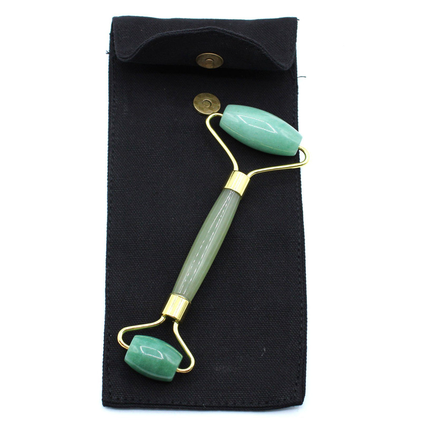 Natural Gemstone Jade Face Roller In Cosmetic Pouch.