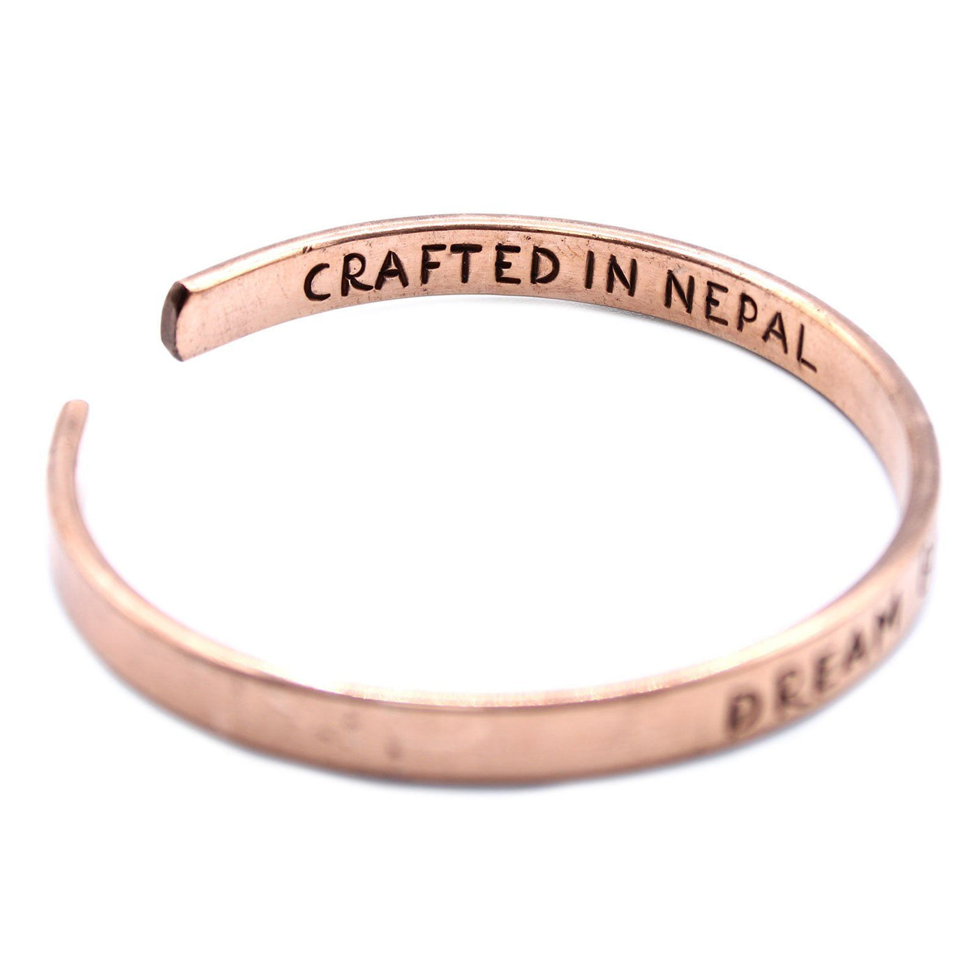 Handcrafted Nepal Yoga Inspiration Copper Unisex Bracelet.