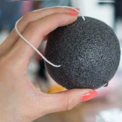 Japanese Konjac Sponge For Face And Body- Charcoal.