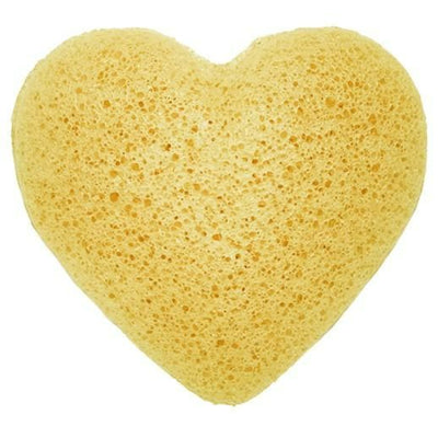 Japanese Konjac Heart Sponge - Yellow.