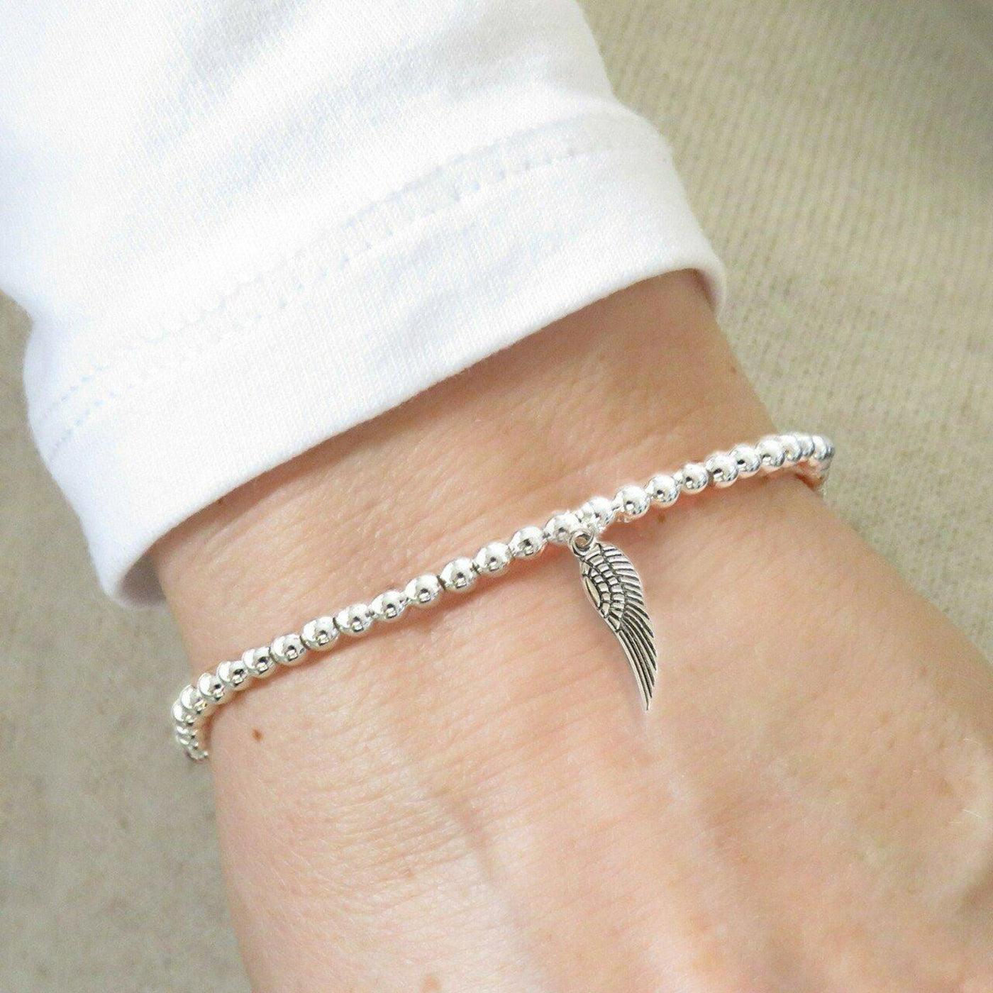 Angel Wing LGBT Transgender Silver Plated Bracelet On Rainbow 'Thank You' Message Card.