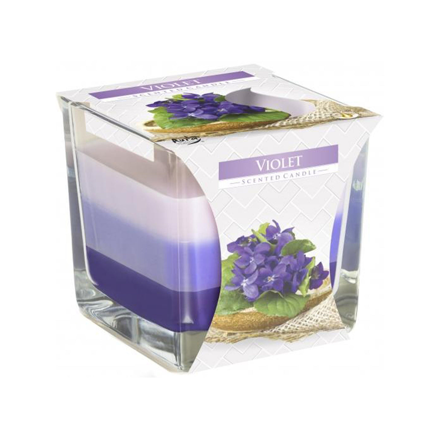 Rainbow Jar Candle - Violet.  A lovely rainbow gift to brighten up your day.   Weight: 570 grams  Burning time: 2 hours  Height: 8,0 cm  Diameter: 8,0 cm  Made in Poland  from paraffin wax.  NB: Please read label before use.