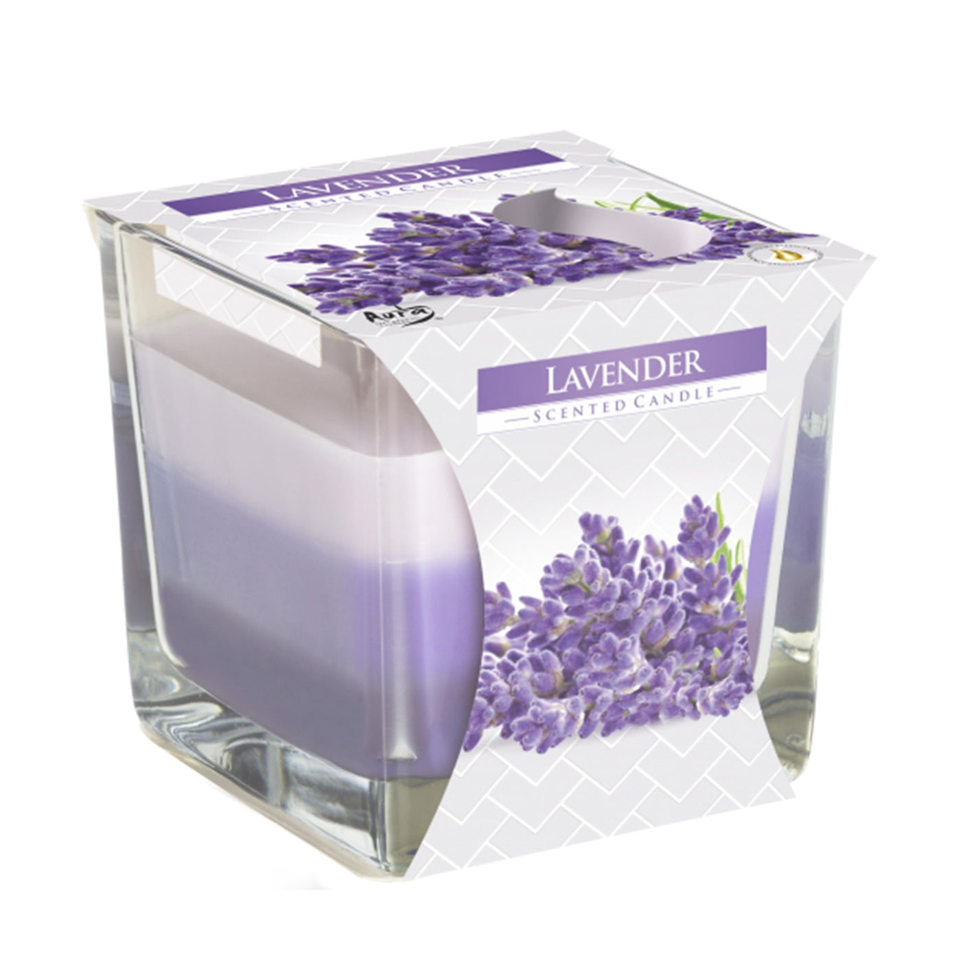 Rainbow Glass Jar Gift Candle Lavender Fragrance.