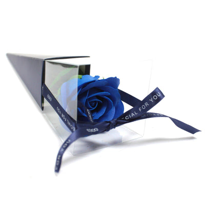 Luxury Single Bath Soap Rose Gift - Blue Rose.