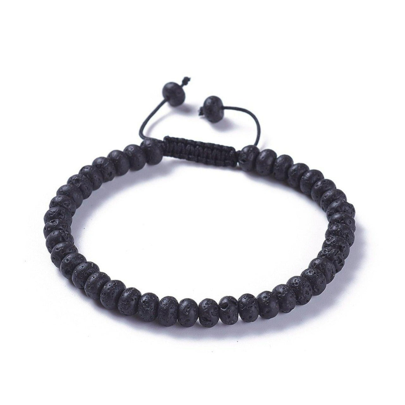 Men's Black Lava Stone Bracelet 
