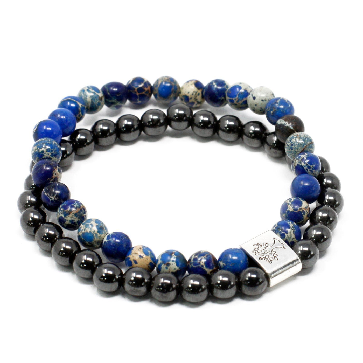 Unisex Tree Of Life Magnetic Sodalite Gemstone Bracelet Set With Blue, Grey Black, Brown  Gemstones