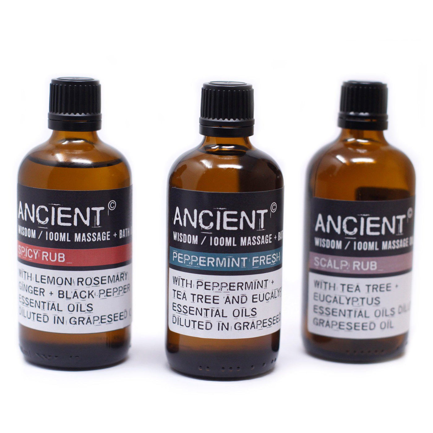 These mixed massage oils contain a blend of Rosemary, Geranium & Bergamot Essential Oils blended in Grapeseed Oil.
