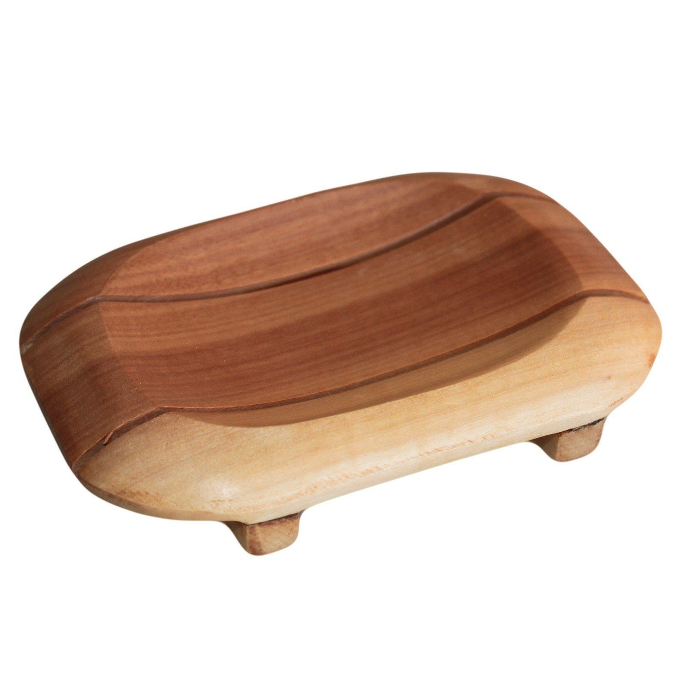 Classic Indonesian Hand Made Mahogany Soap Dish - Oval In Rectangle.