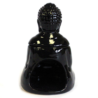 Black Glossy Sitting Buddha Oil Burner.