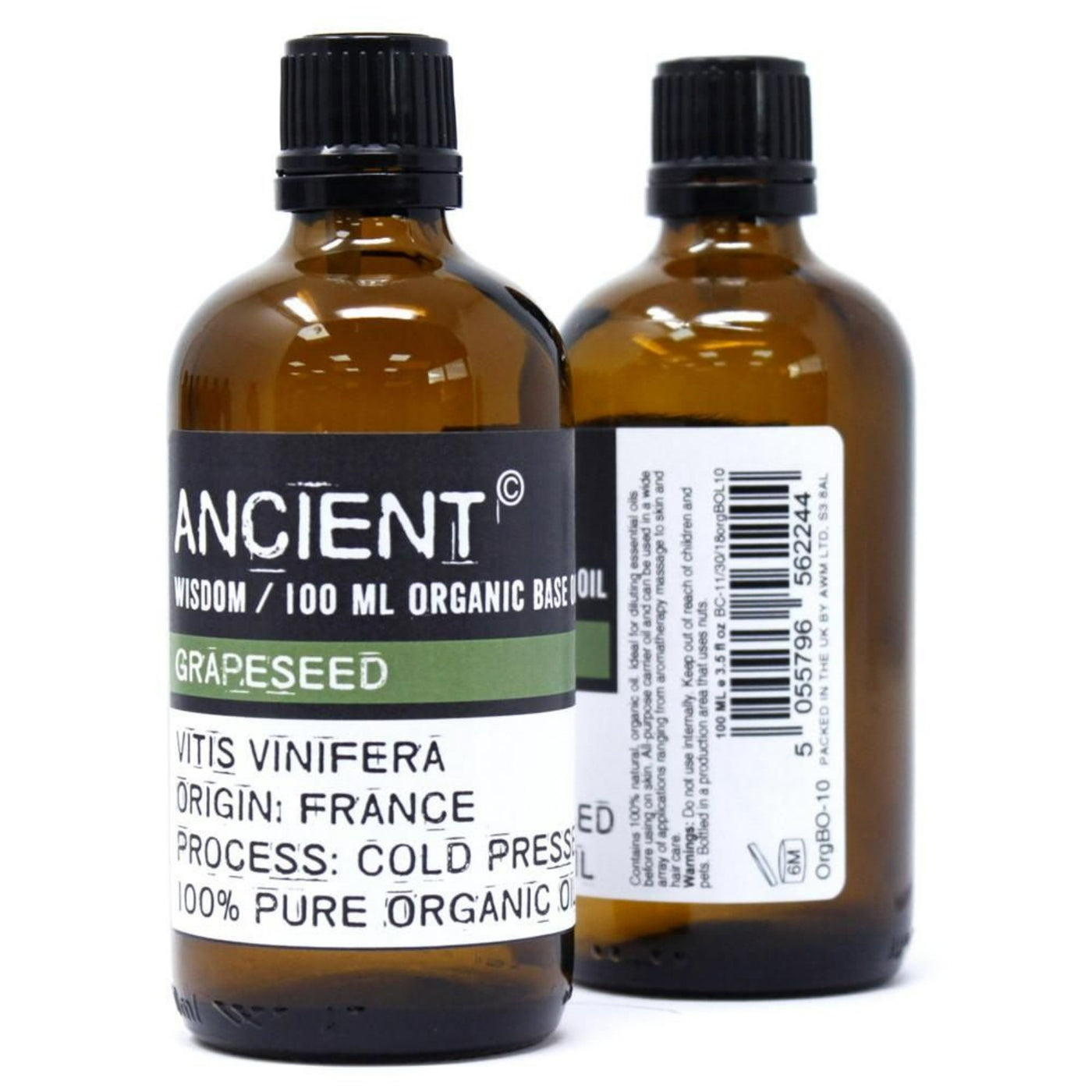 French Organic Cold Pressed Grapeseed Base Oil - 100ml.