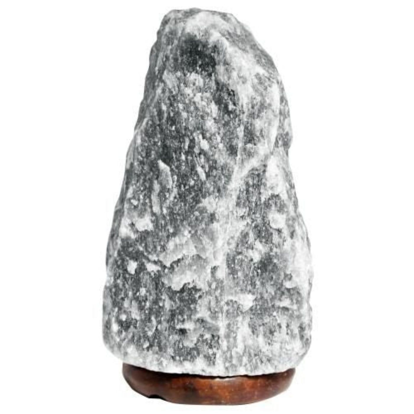 Grey Natural Himalayan Rock Salt Lamp On A Wooden Stand - 2-3kg.