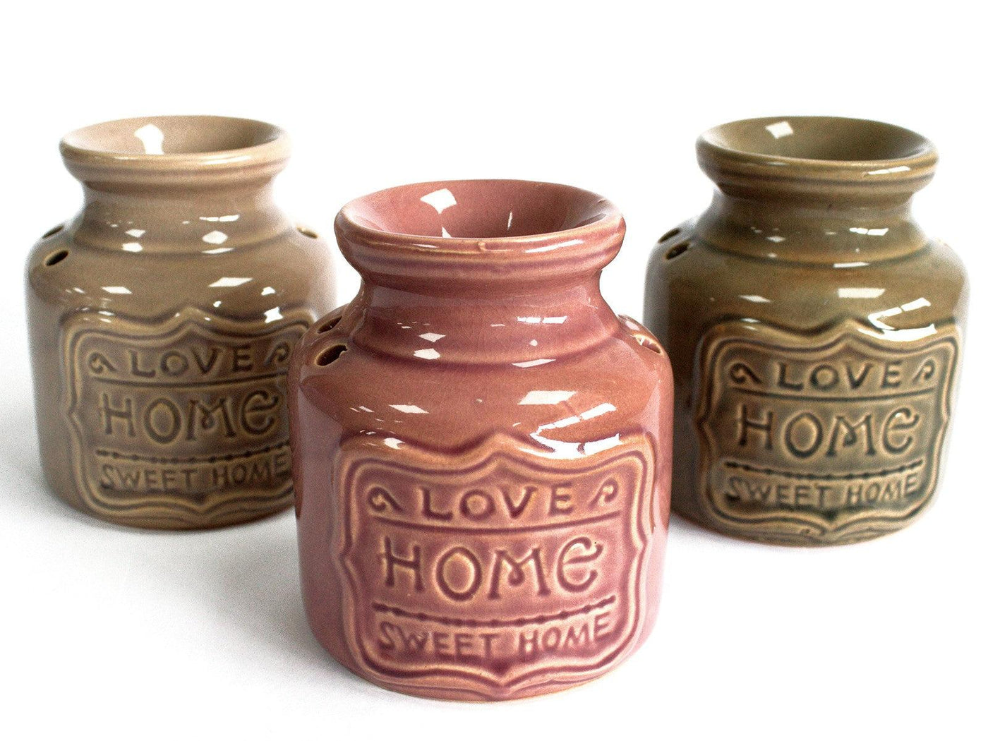 Lavender Ceramic Vintage Country Oil And Wax Melts Burner - Home Sweet Home.