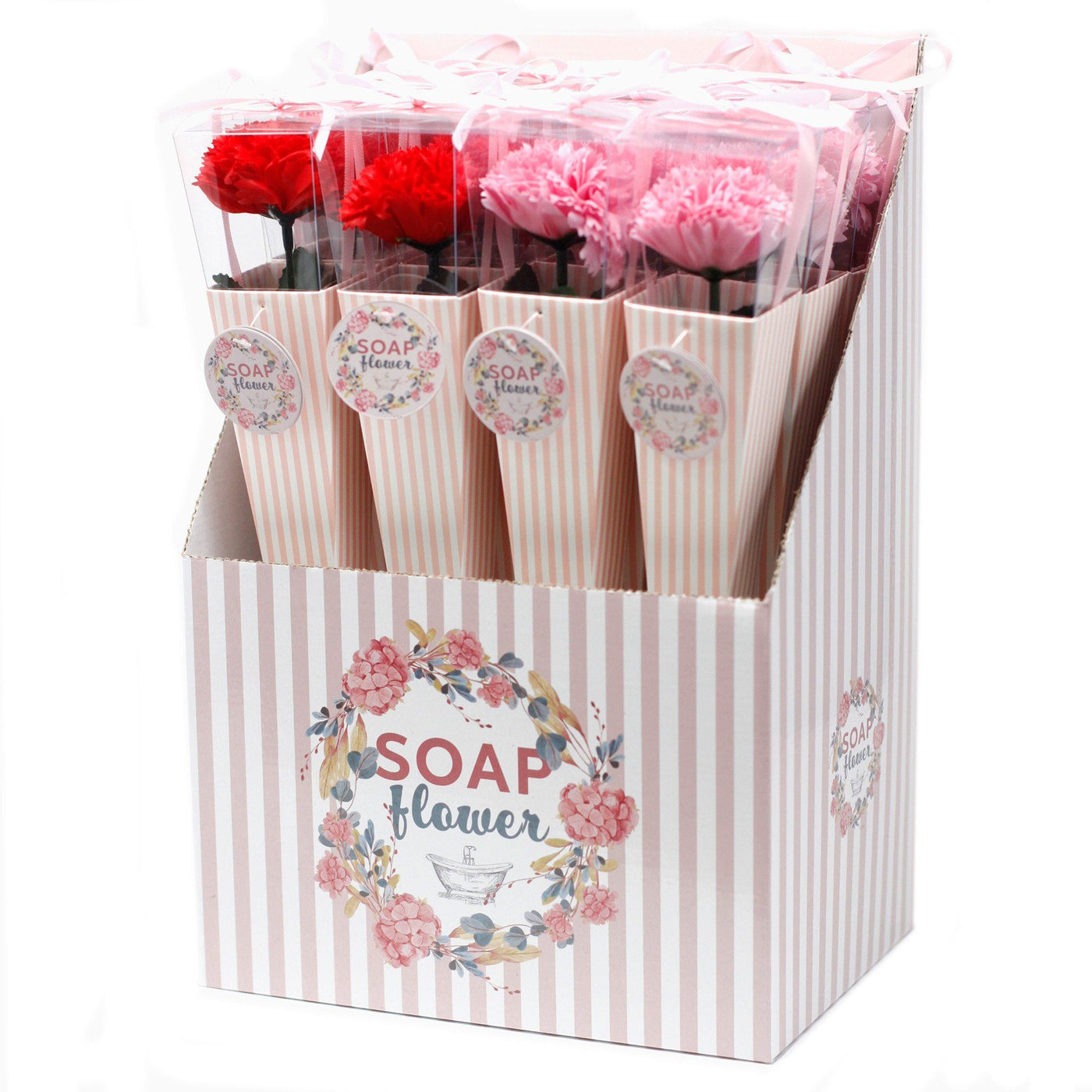 Luxury Soap Flower Medium Carnation Gift.  This stunning range of the newly designed Soap Flowers will make a perfect display in your home. They are a perfect addition for a relaxing and romantic bath, or you can even use individual petals as guest soaps. Soap Flowers are a perfect gift, Valentine's, wedding favours, Mother's Day, or just a little treat for yourself.