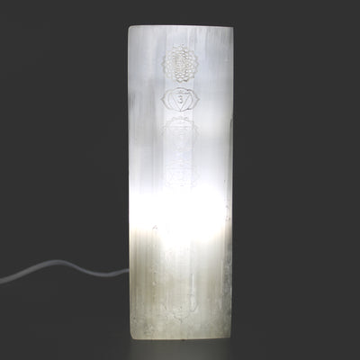 Selenite Chakra Block Lamp 25 cm.