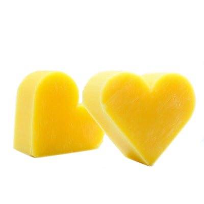 10x Yellow Heart Shaped Paraben Free Guest Soap - Grapefruit.