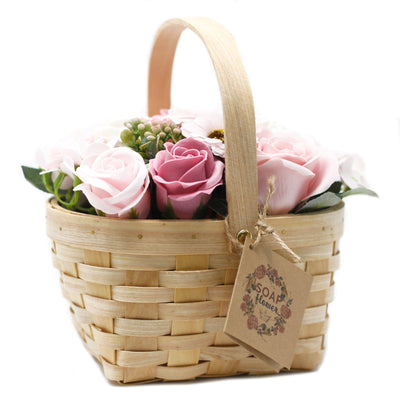 Large Luxury Pink Body Flower Gift Bouquet in Wicker Basket.