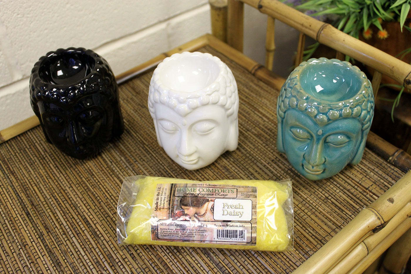 Black Glazed Buddha Head Wax Melts And Oil Burner.