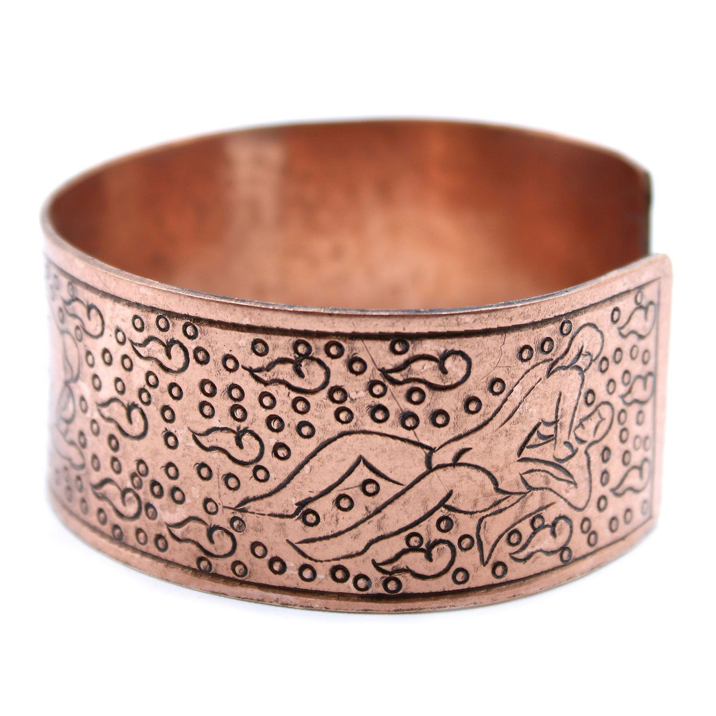 Unisex Copper Handcrafted Boho Kamasutra Tibetan Wide Bracelet.
