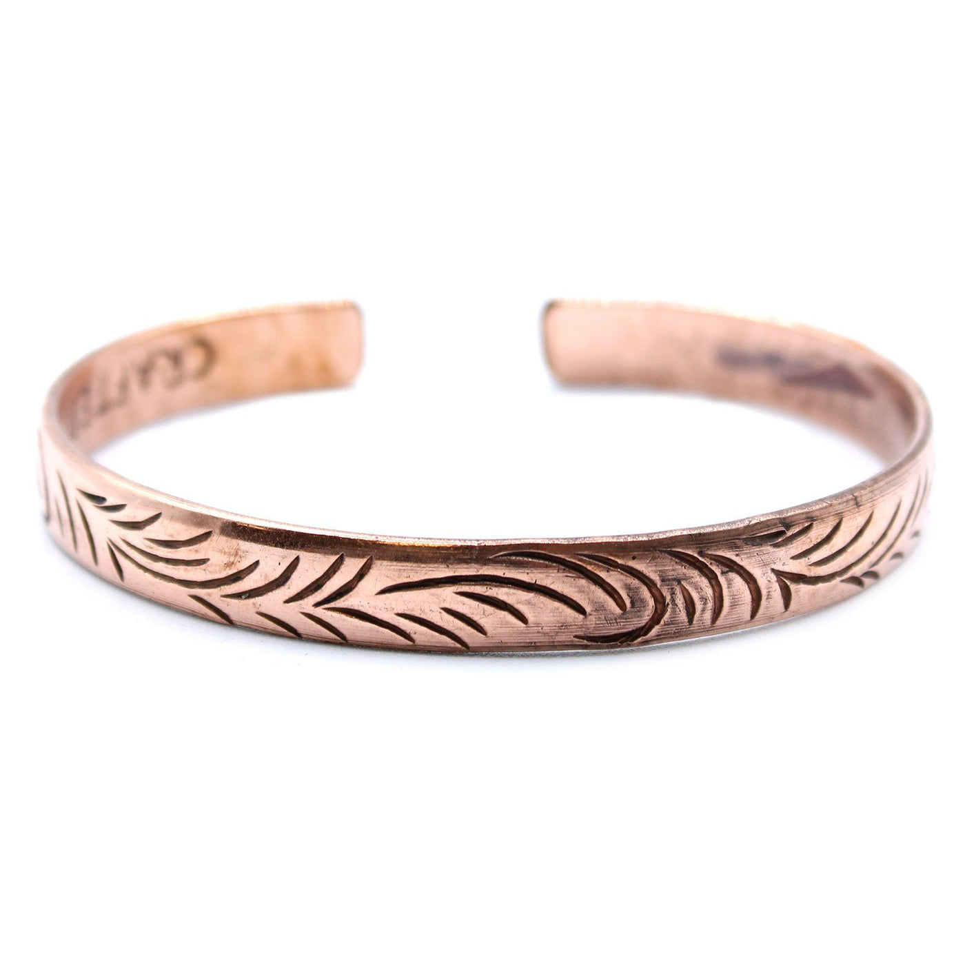 Unisex Copper Handcrafted Engraved Tibetan Narrow Bracelet.