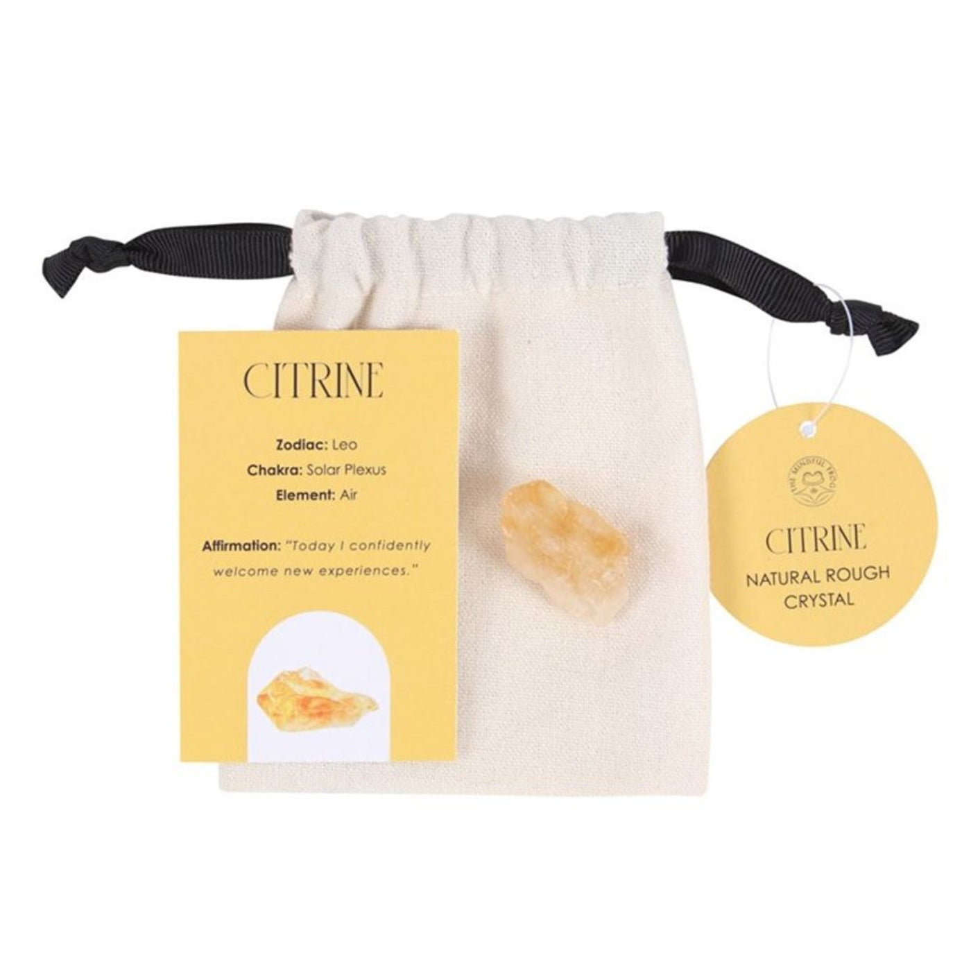 Citrine Healing Rough Natural Crystal With Storage Pouch.