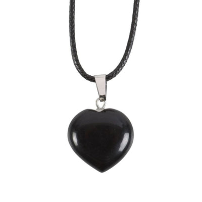 Black Obsidian Heart Shaped Gemstone Heart Necklace.