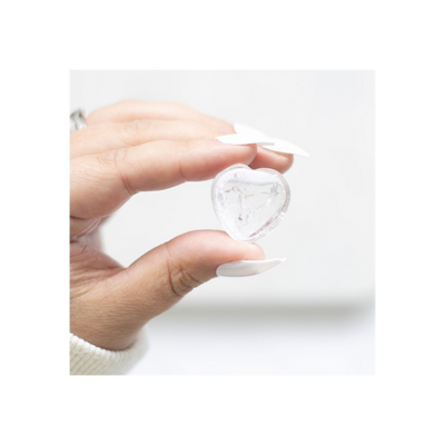 You Rock Clear Quartz Heart Shaped Gemstone In A Bag.