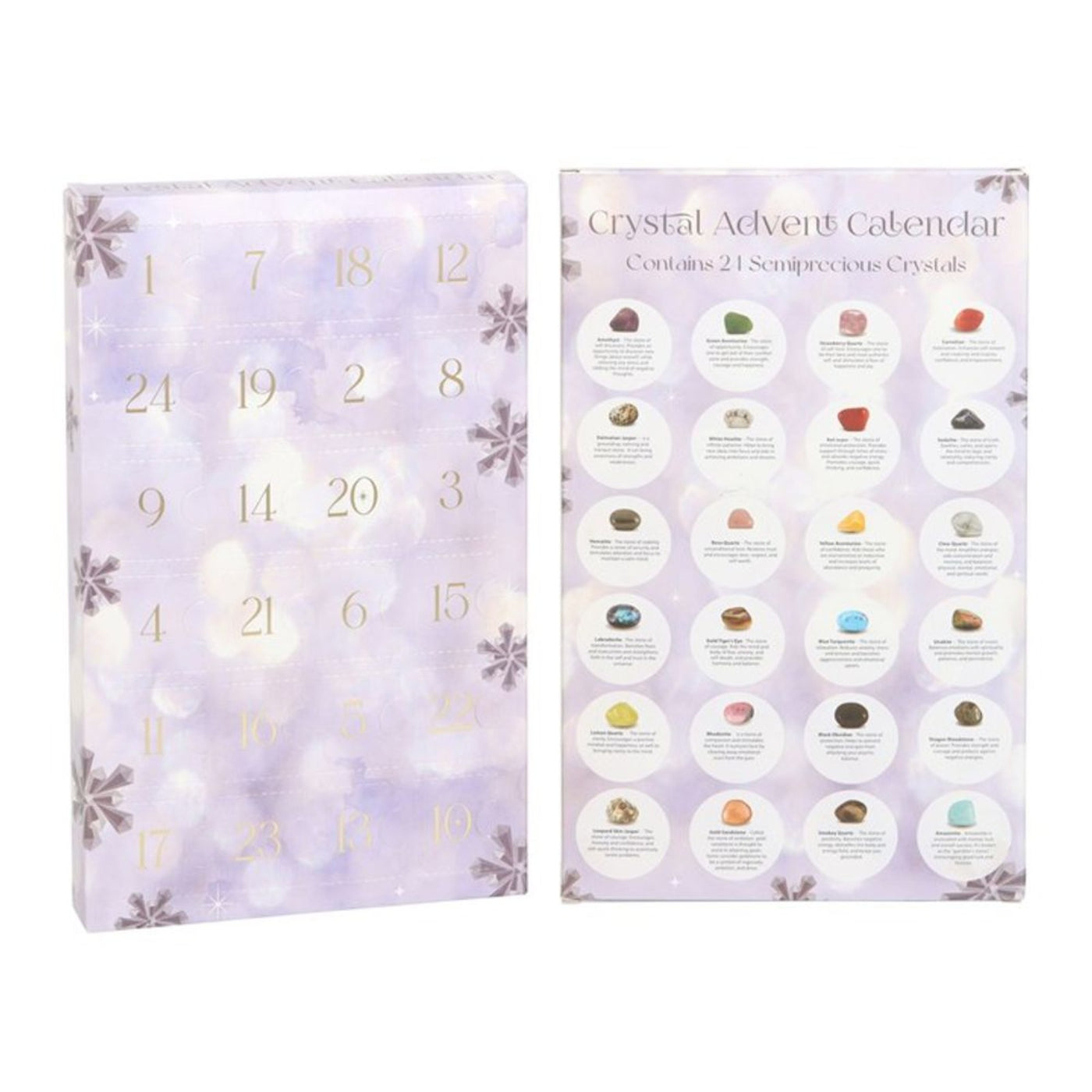 24 Gemstone Crystal Advent Calendar In Gift Box.