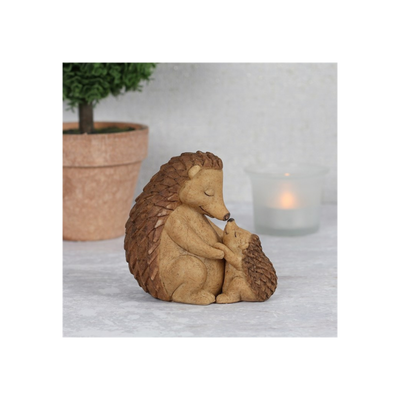 Mother And Baby Hedgehog Decorative Ornament.