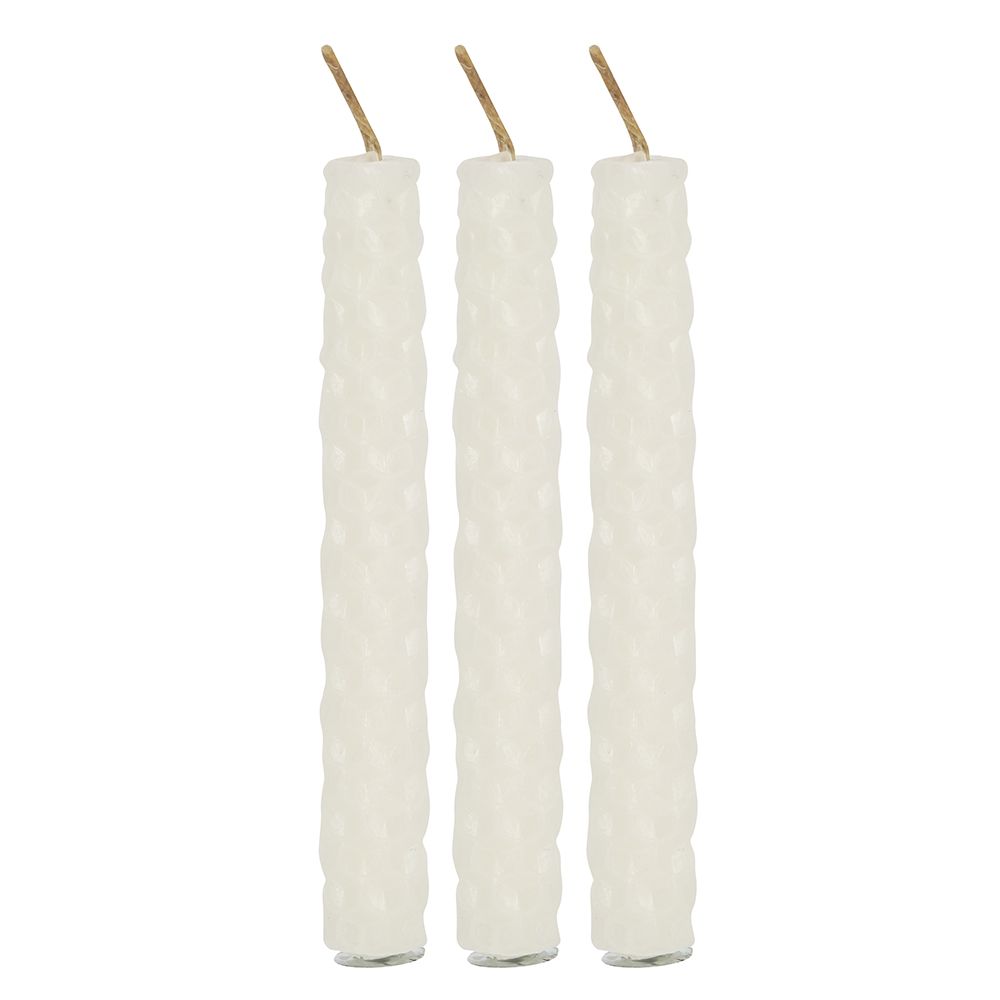 Set of 6 Cream Beeswax Spell Candles