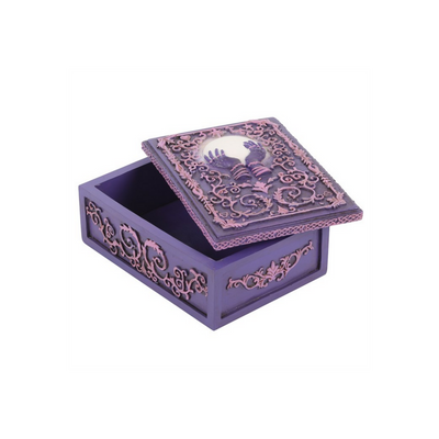 Mystical Crystal Ball Resin Purple Storage Box.