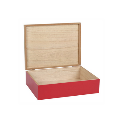 Christmas House Eve Red Wooden Storage Box.