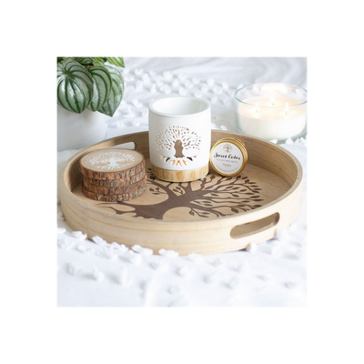 Tree Of Life White Cut Out Design Wax Warmer Gift Set.
