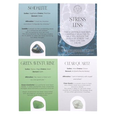 Green Aventurine, Sodalite And Clear Quartz Gemstone Crystal Set With Storage Bag.