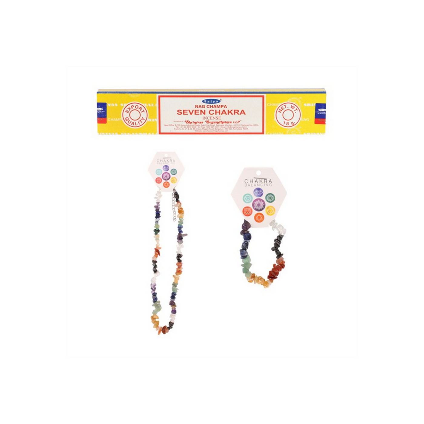 Chakra Crystal Chip Boxed Jewellery Gift Set.